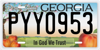 GA license plate PYY0953