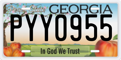 GA license plate PYY0955
