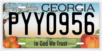 GA license plate PYY0956