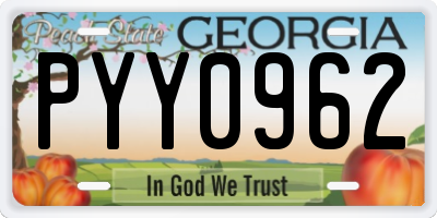GA license plate PYY0962