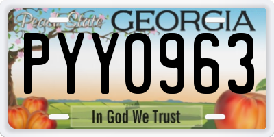 GA license plate PYY0963