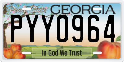 GA license plate PYY0964