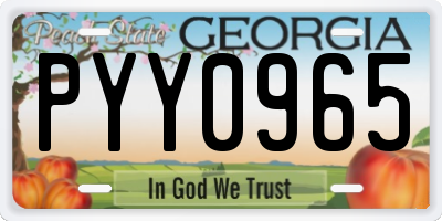 GA license plate PYY0965