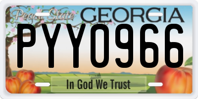 GA license plate PYY0966