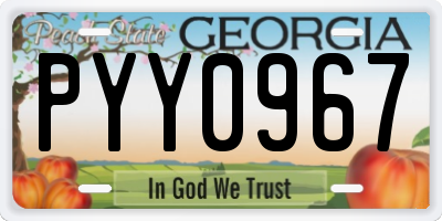 GA license plate PYY0967