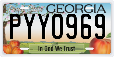 GA license plate PYY0969