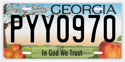 GA license plate PYY0970