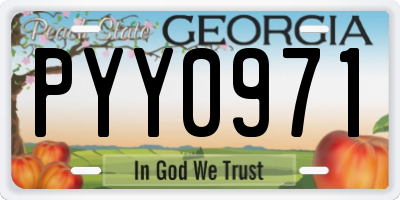 GA license plate PYY0971