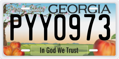 GA license plate PYY0973