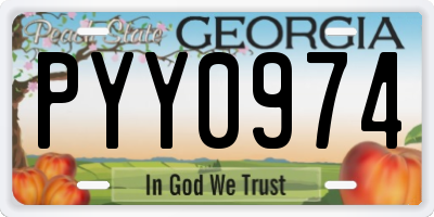 GA license plate PYY0974