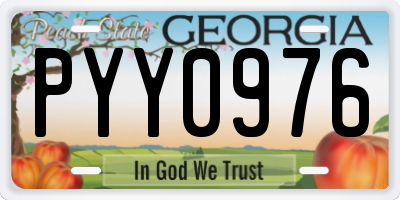 GA license plate PYY0976