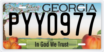 GA license plate PYY0977