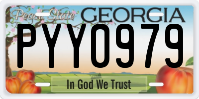 GA license plate PYY0979