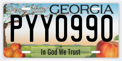 GA license plate PYY0990