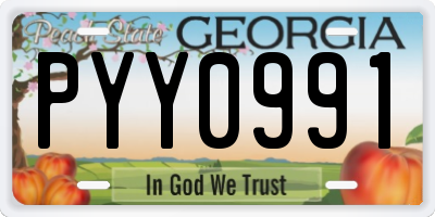 GA license plate PYY0991