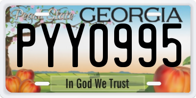GA license plate PYY0995