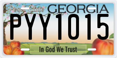 GA license plate PYY1015