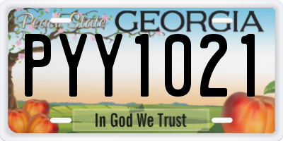 GA license plate PYY1021