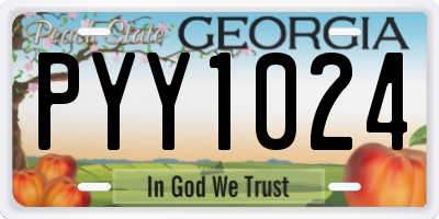 GA license plate PYY1024