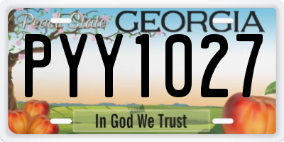 GA license plate PYY1027
