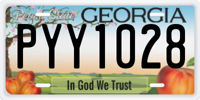 GA license plate PYY1028