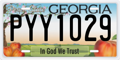 GA license plate PYY1029