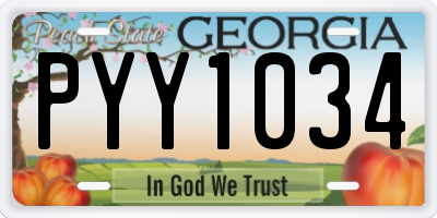 GA license plate PYY1034