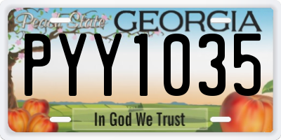 GA license plate PYY1035