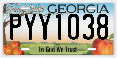 GA license plate PYY1038