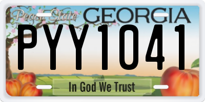 GA license plate PYY1041
