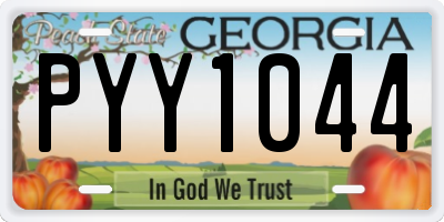 GA license plate PYY1044
