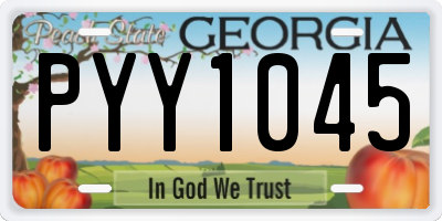 GA license plate PYY1045