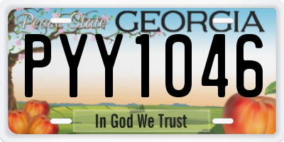 GA license plate PYY1046