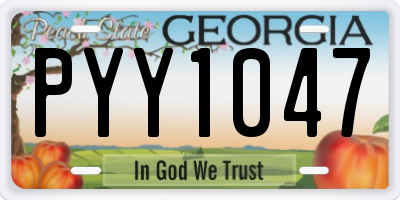 GA license plate PYY1047
