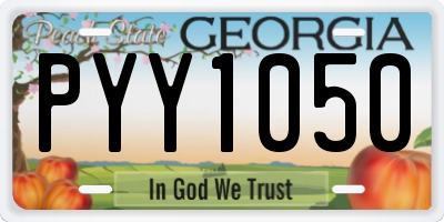 GA license plate PYY1050