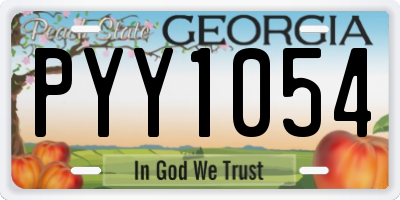 GA license plate PYY1054