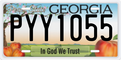 GA license plate PYY1055