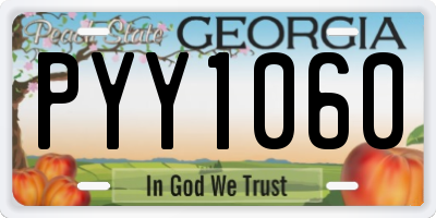 GA license plate PYY1060
