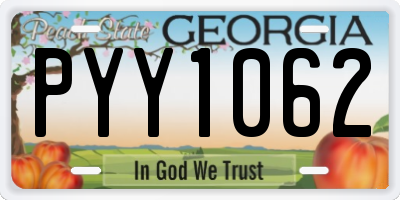 GA license plate PYY1062