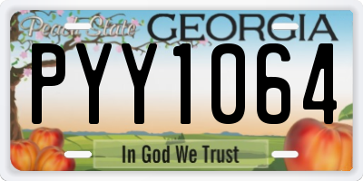 GA license plate PYY1064