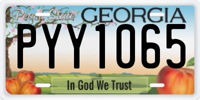 GA license plate PYY1065