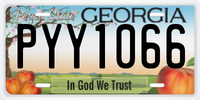 GA license plate PYY1066