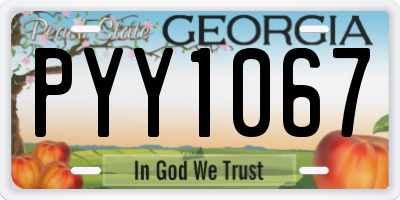 GA license plate PYY1067