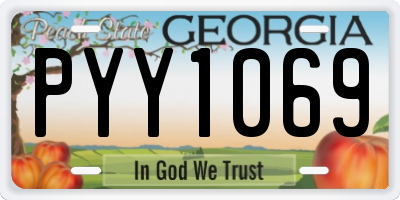 GA license plate PYY1069