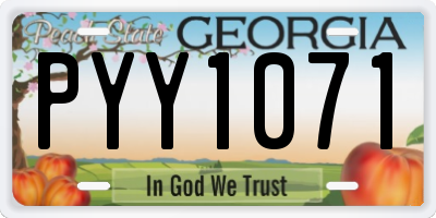 GA license plate PYY1071