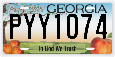 GA license plate PYY1074