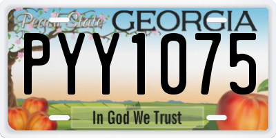 GA license plate PYY1075
