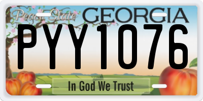 GA license plate PYY1076