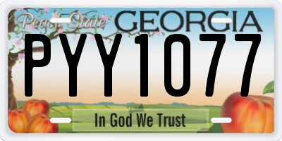 GA license plate PYY1077