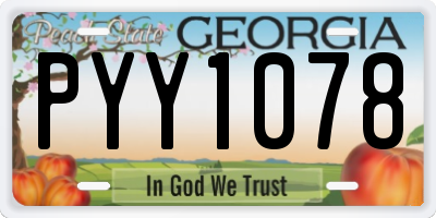 GA license plate PYY1078